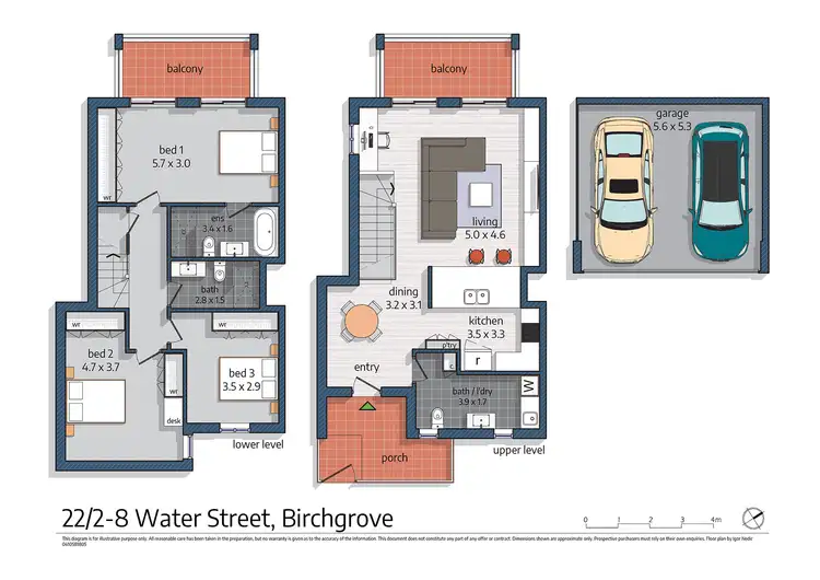 Floorplan of Homely townhouse listing, 22/8 Water Street, Birchgrove NSW 2041