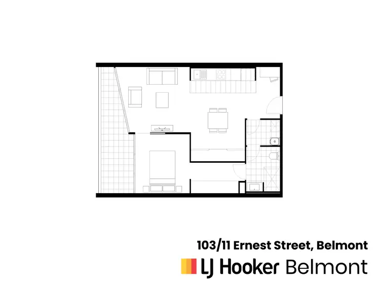 Floorplan of Homely unit listing, 103/11 Ernest Street, Belmont NSW 2280