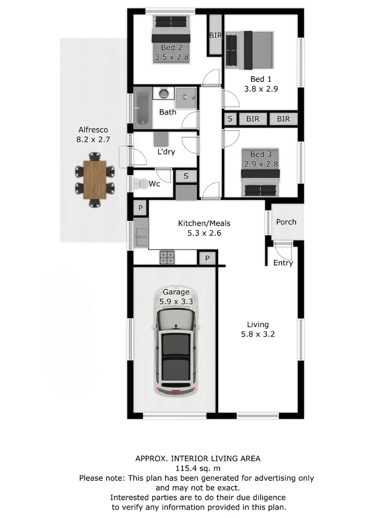 Floorplan of Homely unit listing, 3/9 Page Court, West Wodonga VIC 3690