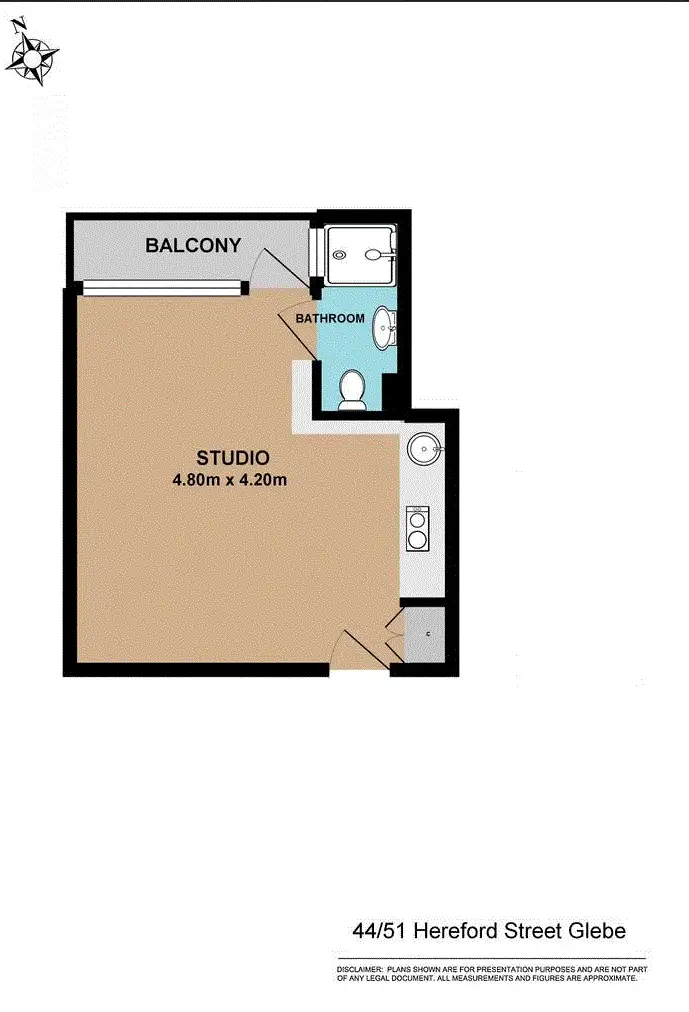 Floorplan of Homely studio listing, 44/51 HEREFORD Street, Glebe NSW 2037