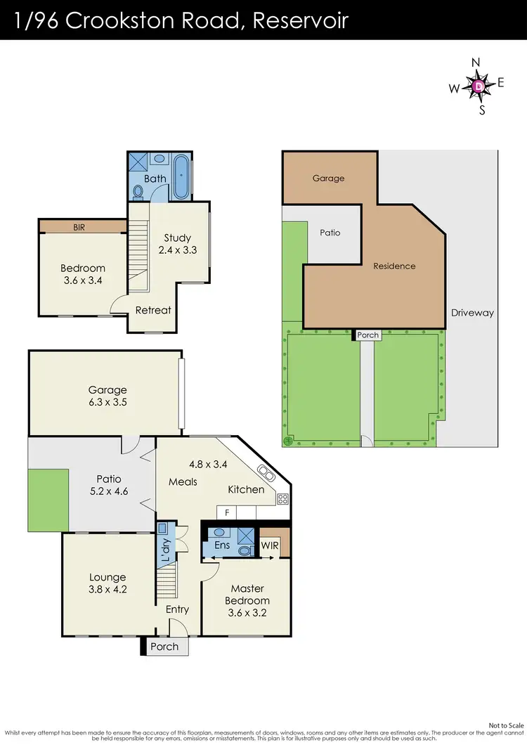 Floorplan of Homely townhouse listing, 1/96 Crookston Road, Reservoir VIC 3073