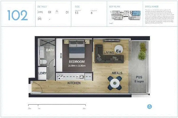 Floorplan of Homely unit listing, 102/66 Station Street, Fairfield VIC 3078