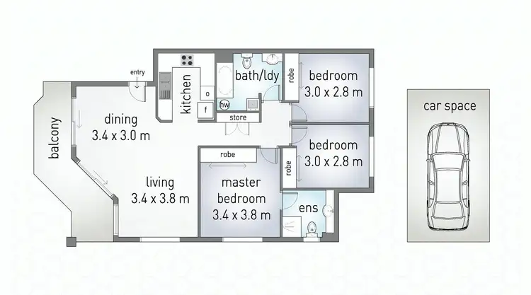 Floorplan of Homely unit listing, 126/7 Redondo Avenue, Miami QLD 4220