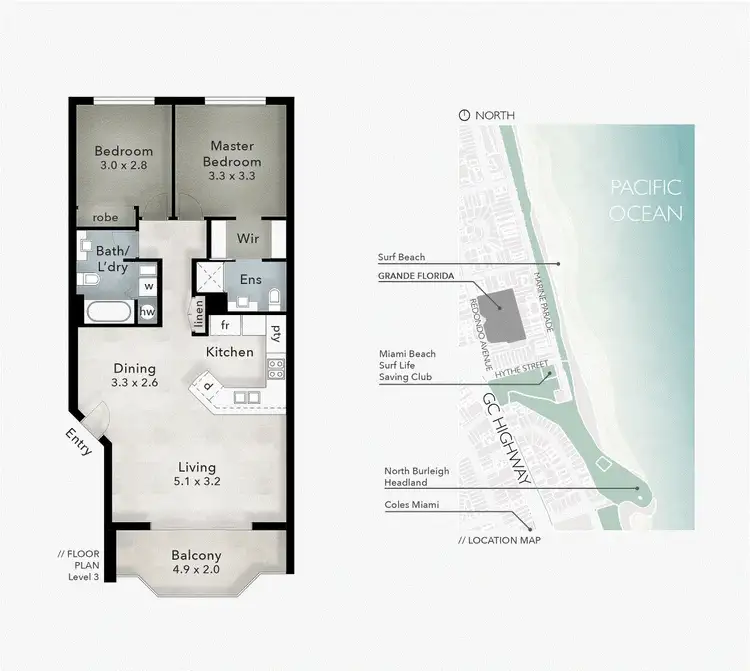 Floorplan of Homely unit listing, 135/7 Redondo Avenue, Miami QLD 4220