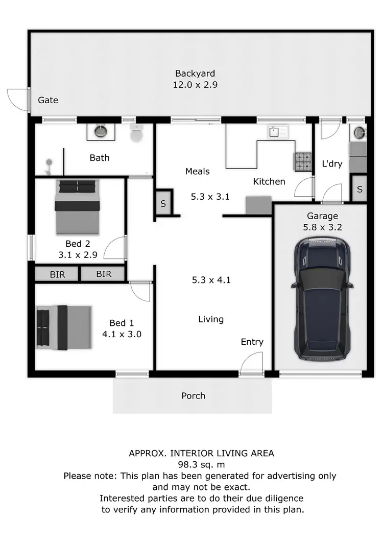 Floorplan of Homely unit listing, 1/22 Mcewen Crescent, West Wodonga VIC 3690