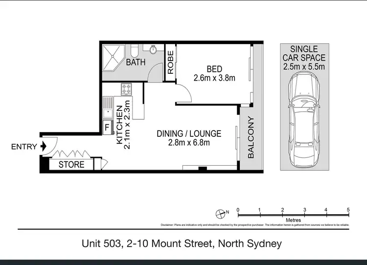 Floorplan of Homely unit listing, 503/10 Mount Street, North Sydney NSW 2060