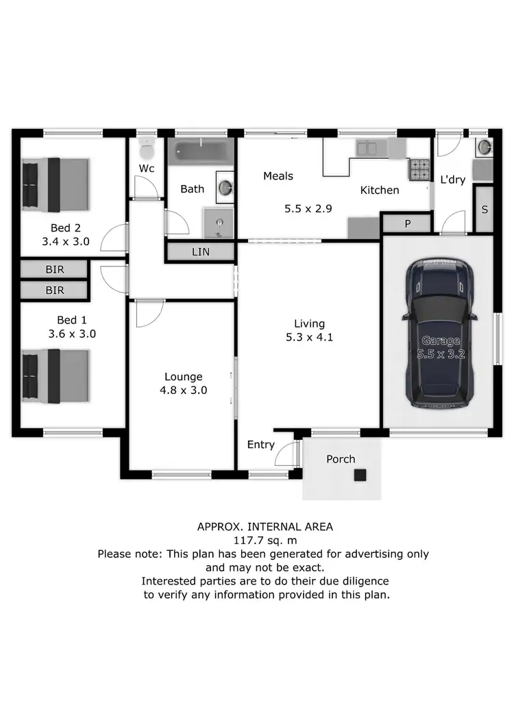Floorplan of Homely unit listing, 1/15 Wattle Way, West Albury NSW 2640