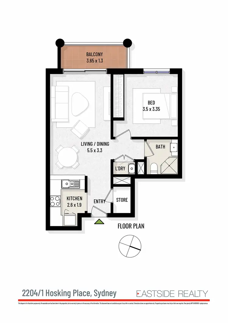Floorplan of Homely apartment listing, 2404/1 Hosking Place, Sydney NSW 2000