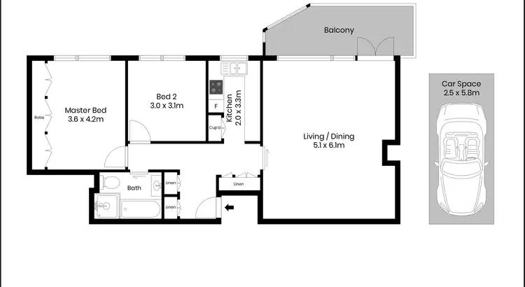 Floorplan of Homely unit listing, 7/2 Raglan Street, Mosman NSW 2088