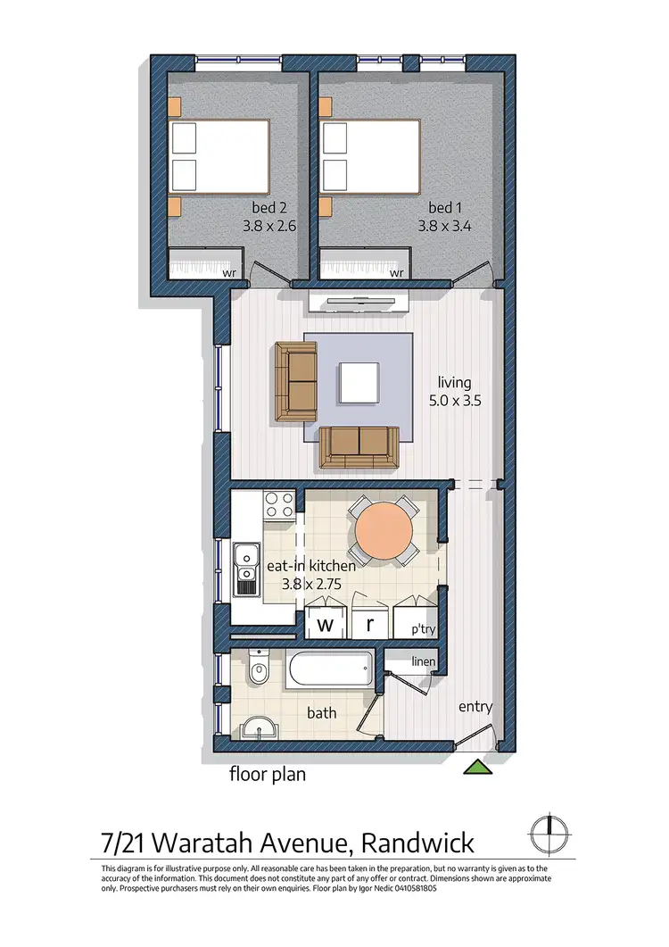 Floorplan of Homely apartment listing, 7/21 Waratah Avenue, Randwick NSW 2031