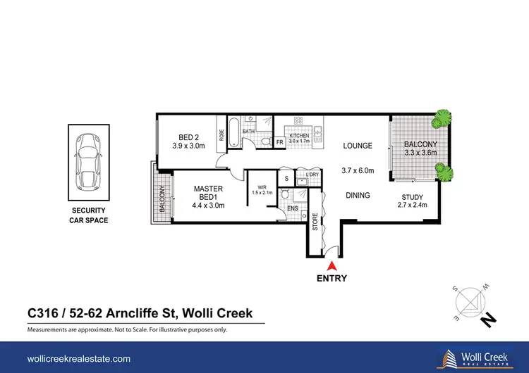 Floorplan of Homely apartment listing, C316/52-62 Arncliffe St, Wolli Creek NSW 2205