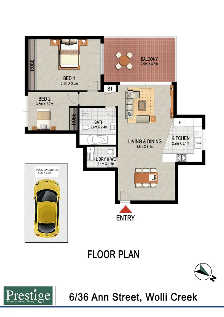 Floorplan of Homely apartment listing, 6/36 Ann Street, Wolli Creek NSW 2205