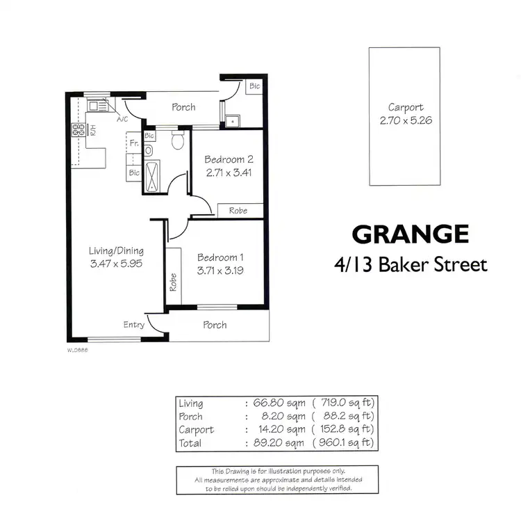 Floorplan of Homely unit listing, 4/13 Baker Street, Grange SA 5022