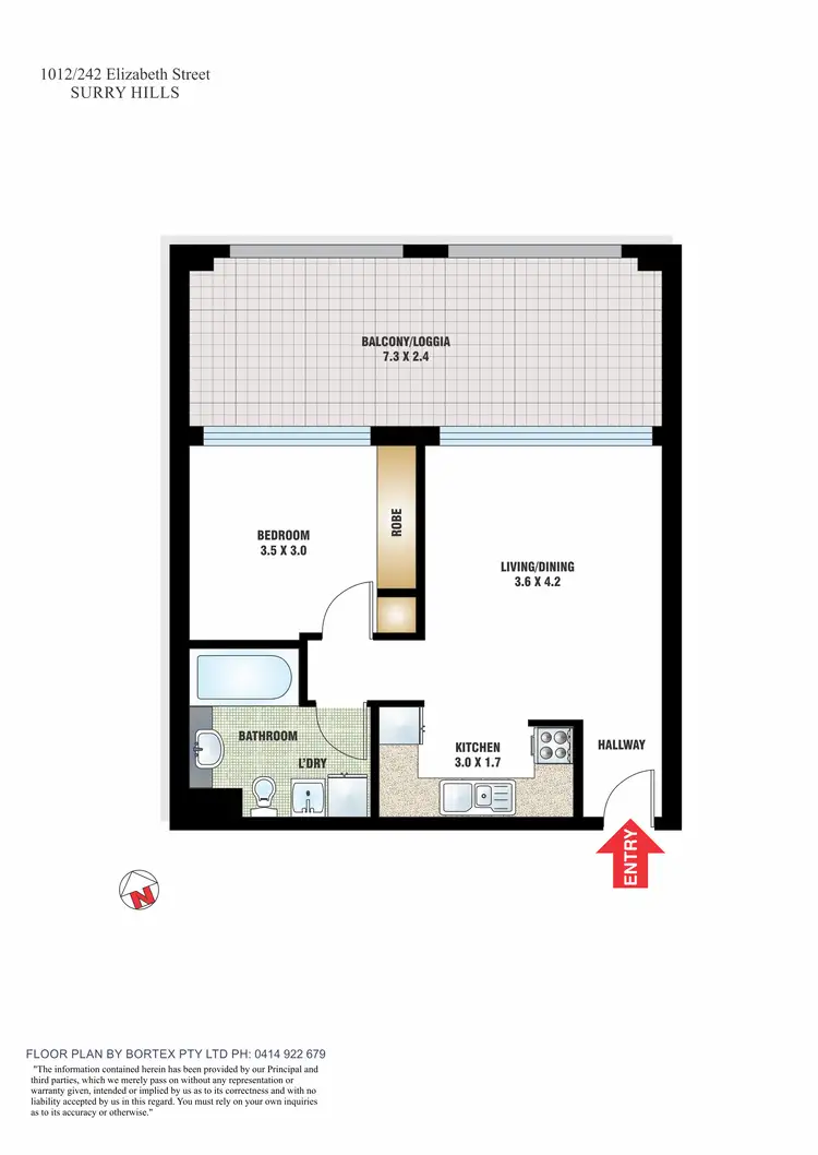 Floorplan of Homely apartment listing, 1012/242 Elizabeth St, Surry Hills NSW 2010