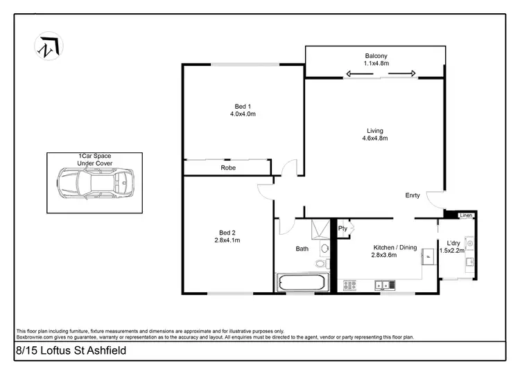 Floorplan of Homely apartment listing, 8/15 Loftus Street, Ashfield NSW 2131