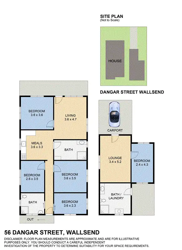 Floorplan of Homely house listing, 56 Dangar Street, Wallsend NSW 2287