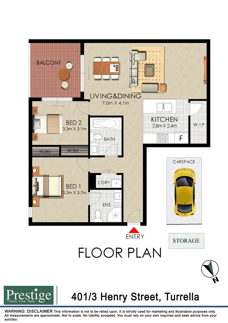 Floorplan of Homely apartment listing, 401/3 Henry Street, Turrella NSW 2205