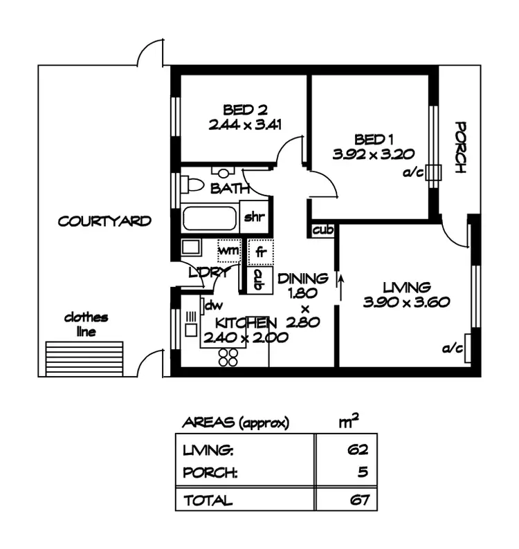 Floorplan of Homely unit listing, 2/167 Marian Road, Firle SA 5070
