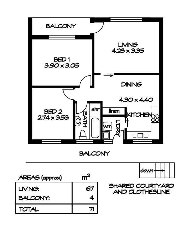 Floorplan of Homely unit listing, 5/85 George Street, Norwood SA 5067