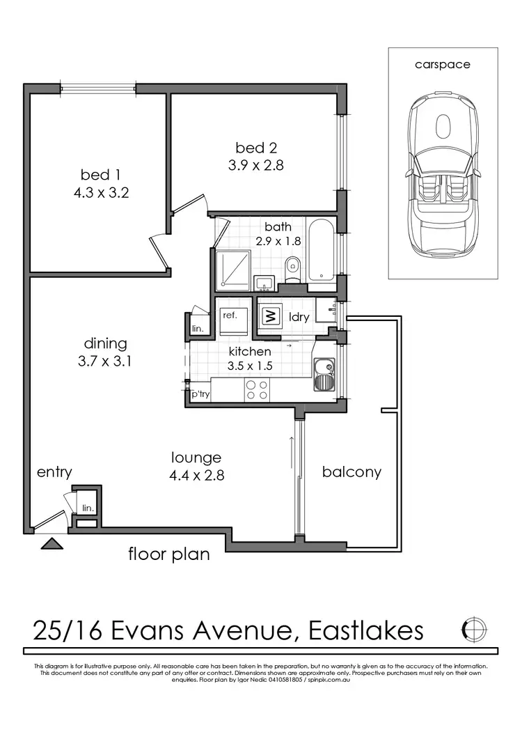 Floorplan of Homely apartment listing, 25/16 Evans Avenue, Eastlakes NSW 2018