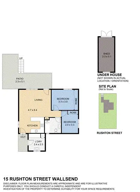 Floorplan of Homely house listing, 15 Rushton Street, Wallsend NSW 2287