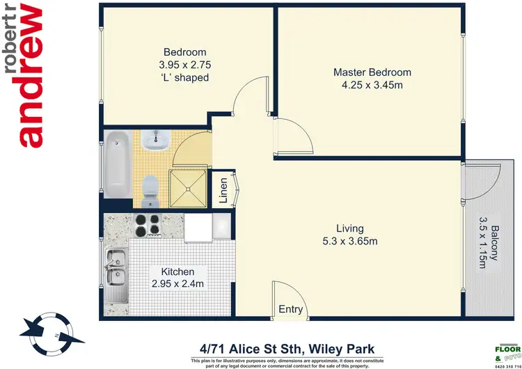 Floorplan of Homely unit listing, 4/71 Alice Street, Wiley Park NSW 2195