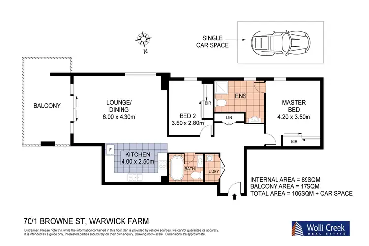 Floorplan of Homely apartment listing, 70/1 Browne Parade, Warwick Farm NSW 2170