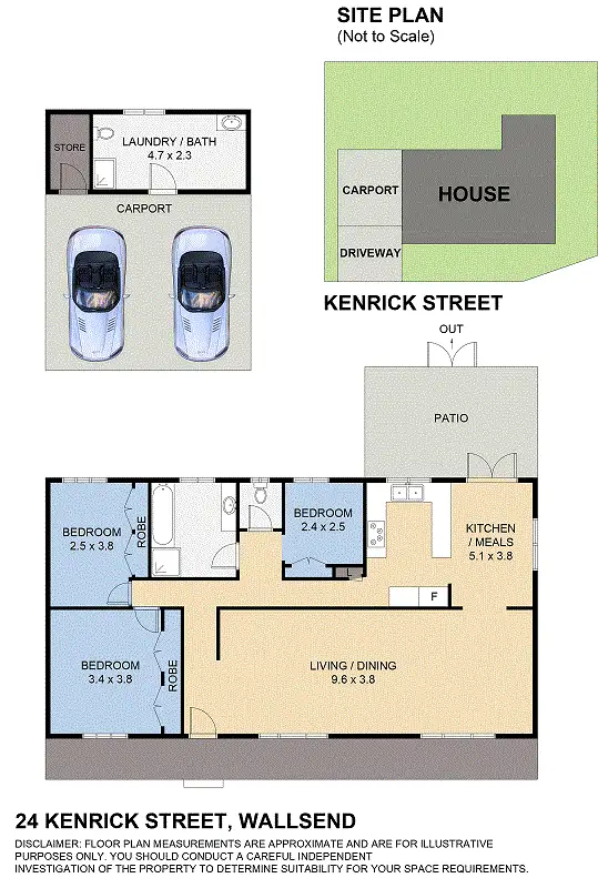 Floorplan of Homely house listing, 24 Kenrick Street, Wallsend NSW 2287