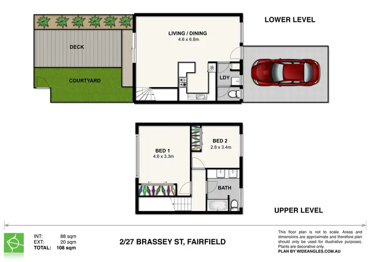 Floorplan of Homely townhouse listing, 2/27 Brassey St, Fairfield QLD 4103