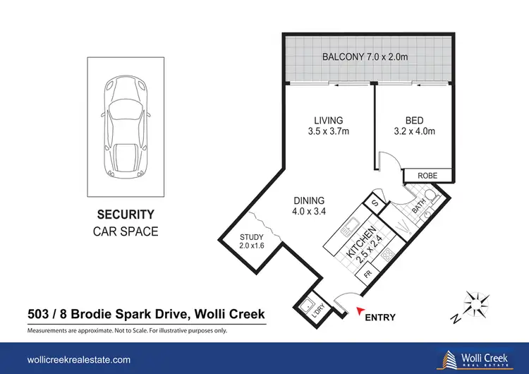 Floorplan of Homely apartment listing, 503/8 Brodie Spark Dr, Wolli Creek NSW 2205