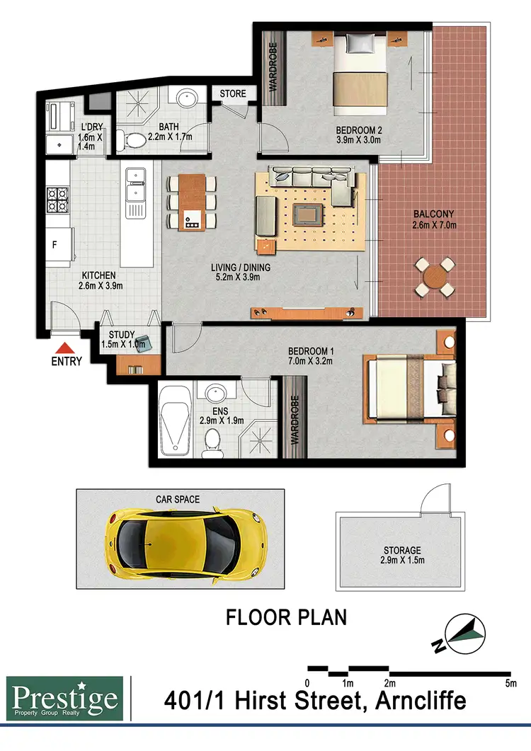 Floorplan of Homely apartment listing, 401/1 Hirst Street, Arncliffe NSW 2205