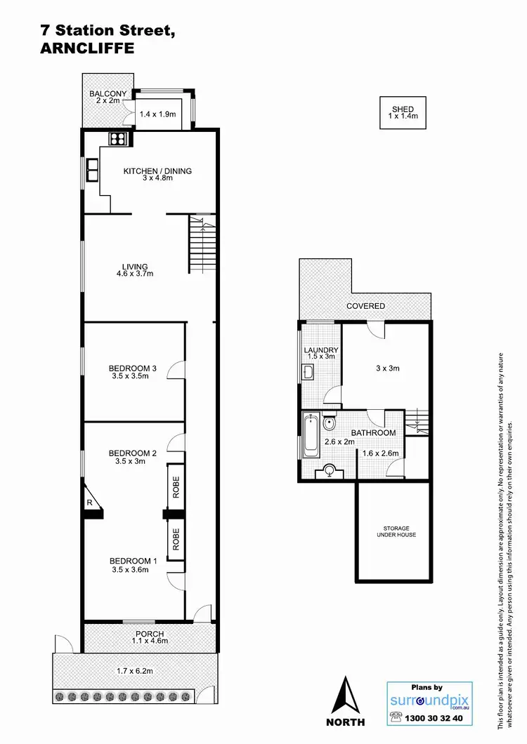 Floorplan of Homely semi-detached listing, 7 Station Street, Arncliffe NSW 2205