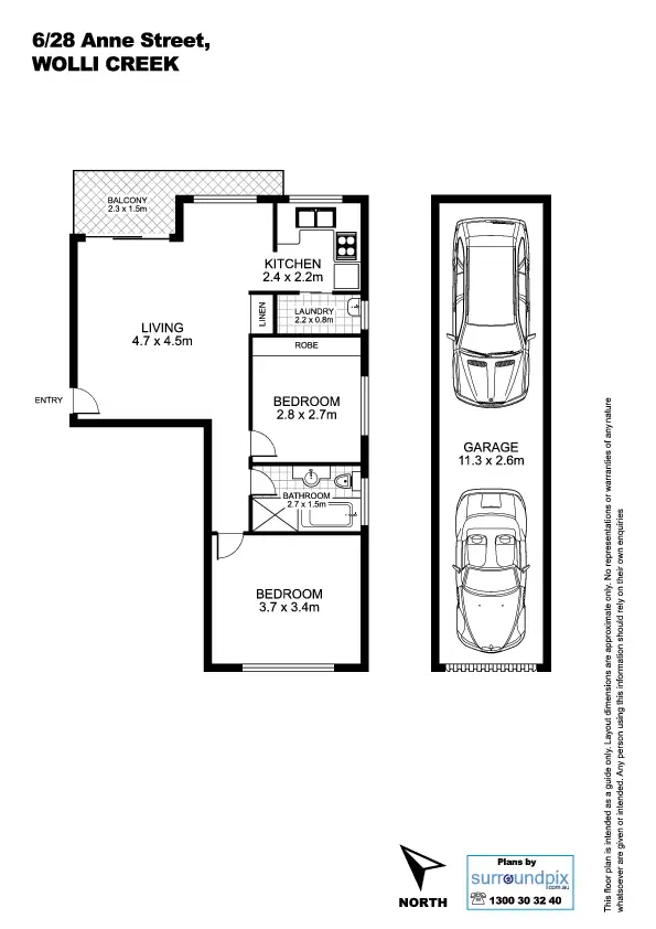 Floorplan of Homely apartment listing, 6/28 Ann Street, Wolli Creek NSW 2205
