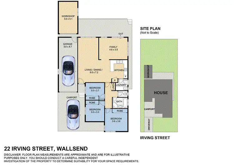Floorplan of Homely house listing, 22 Irving Street, Wallsend NSW 2287