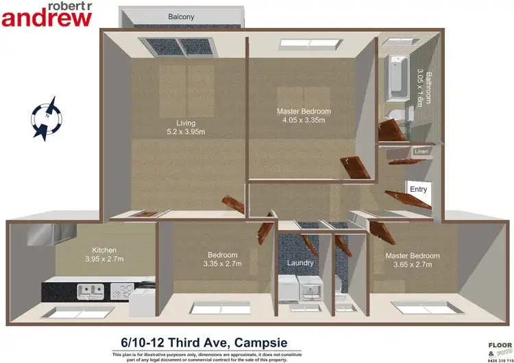 Floorplan of Homely apartment listing, 6/10-12 Third Avenue, Campsie NSW 2194