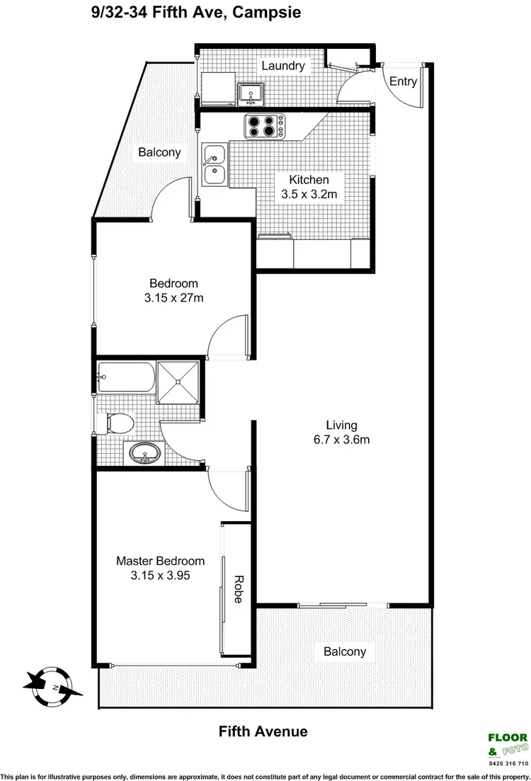 Floorplan of Homely apartment listing, 9/32-34 Fifth Ave, Campsie NSW 2194