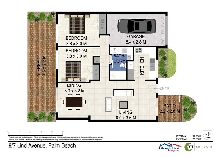Floorplan of Homely villa listing, 9/7 Lind Avenue, Palm Beach QLD 4221
