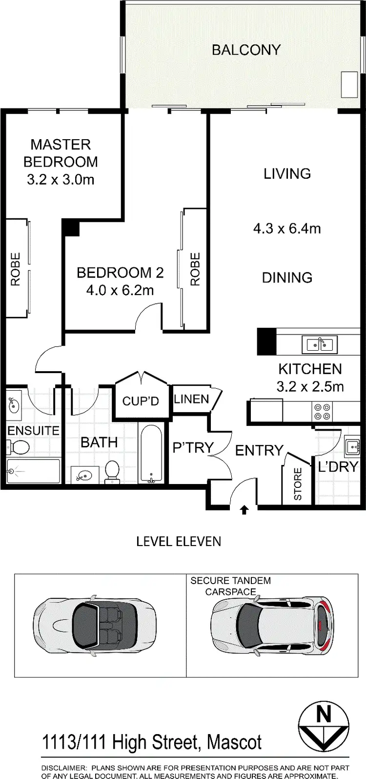 Floorplan of Homely apartment listing, 1113/111 High Street, Mascot NSW 2020