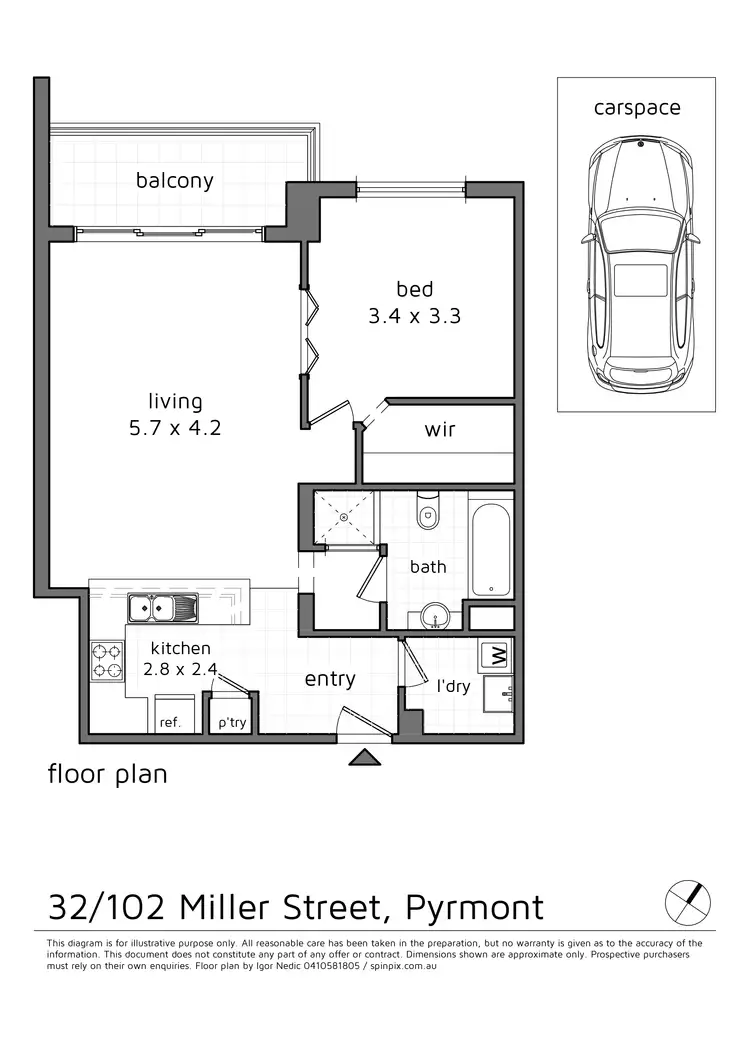 Floorplan of Homely apartment listing, 32/102 Miller Street, Pyrmont NSW 2009