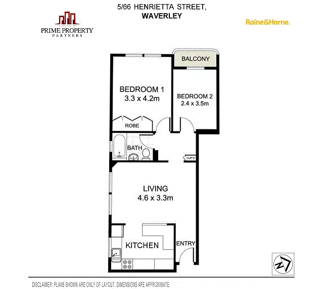 Floorplan of Homely unit listing, 5/66 Henrietta Street, Waverley NSW 2024