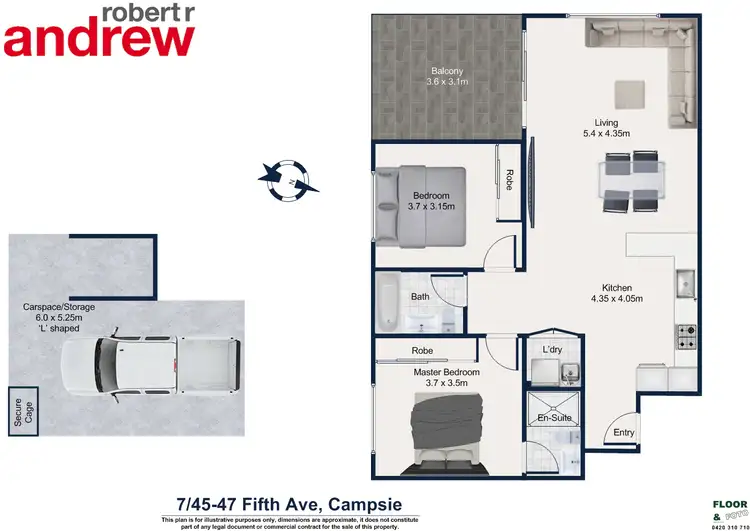 Floorplan of Homely apartment listing, 7/45-47 Fifth Avenue, Campsie NSW 2194