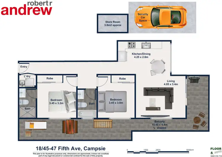 Floorplan of Homely apartment listing, 18/45-47 Fifth Avenue, Campsie NSW 2194