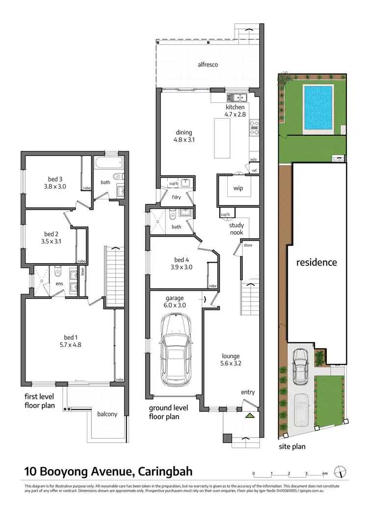 Floorplan of Homely semi-detached listing, 10A Booyong Avenue, Caringbah NSW 2229