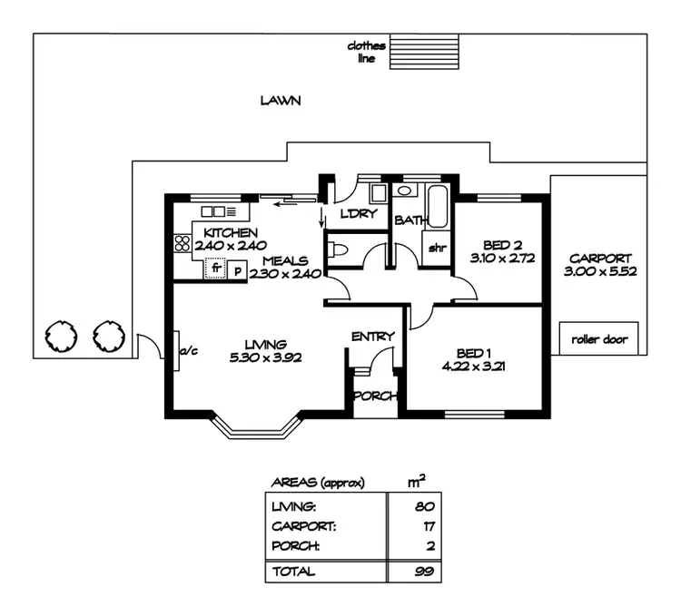 Floorplan of Homely unit listing, 2/9 Larkins Road, Salisbury Downs SA 5108