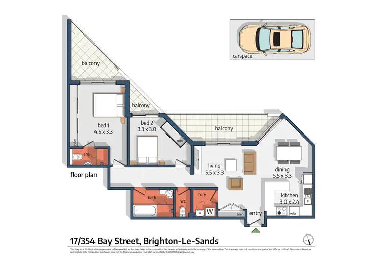Floorplan of Homely apartment listing, 17/354 Bay Street, Brighton-le-sands NSW 2216