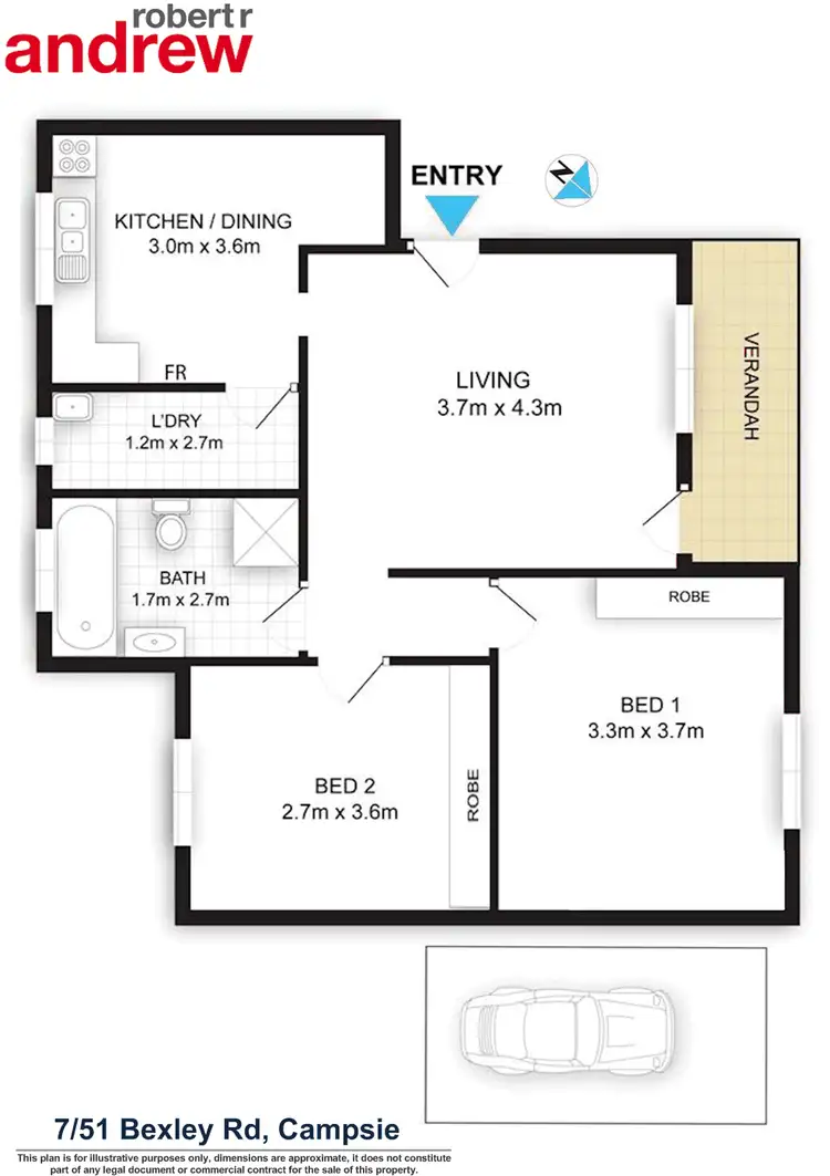 Floorplan of Homely apartment listing, 7/51 Bexley Road, Campsie NSW 2194