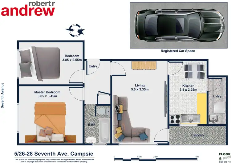 Floorplan of Homely apartment listing, 5/26-28 Seventh Avenue, Campsie NSW 2194