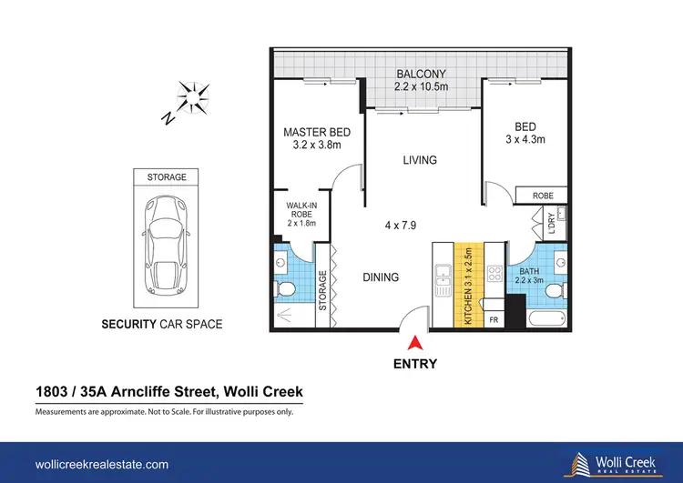 Floorplan of Homely apartment listing, A1803/35 Arncliffe St, Wolli Creek NSW 2205