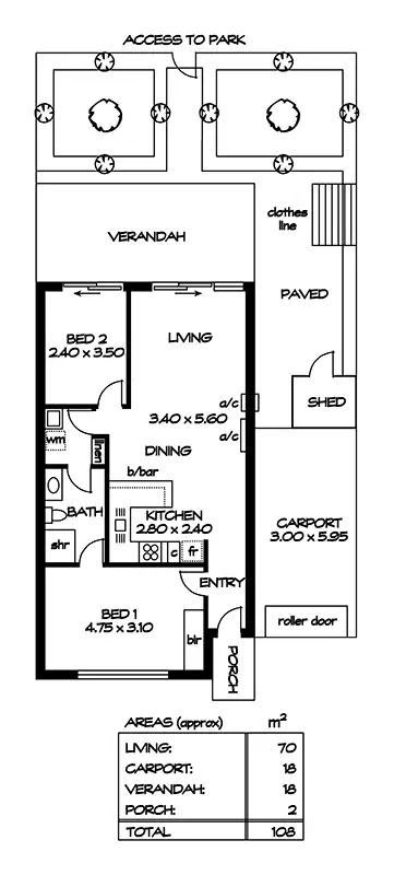 Floorplan of Homely unit listing, 6/16 William Street, Alberton SA 5014