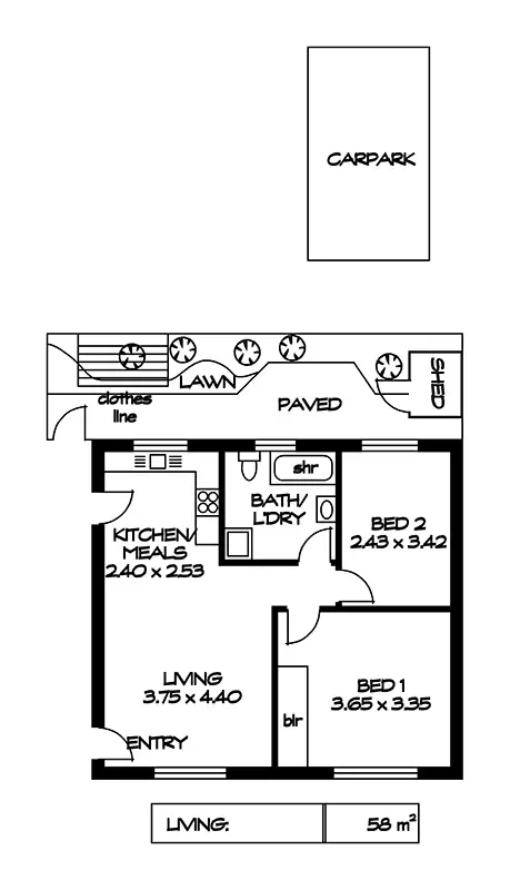Floorplan of Homely unit listing, 3/17 Waterman Terrace, Mitchell Park SA 5043